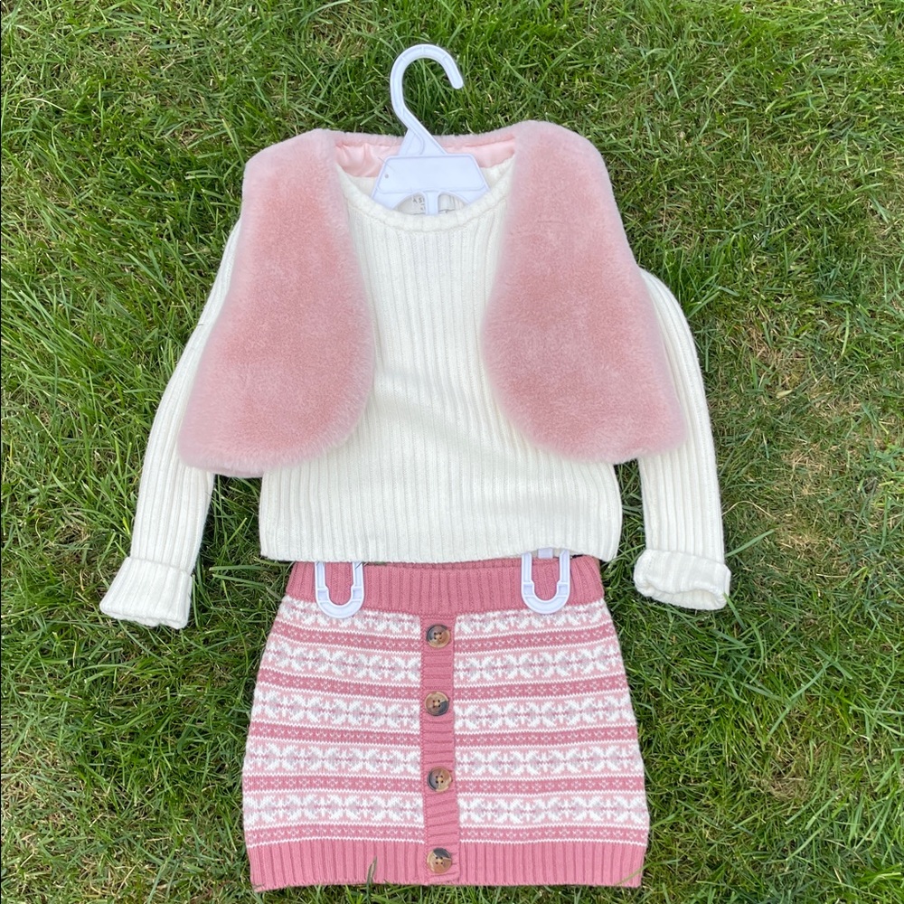 Kids Pink and White Matching Set